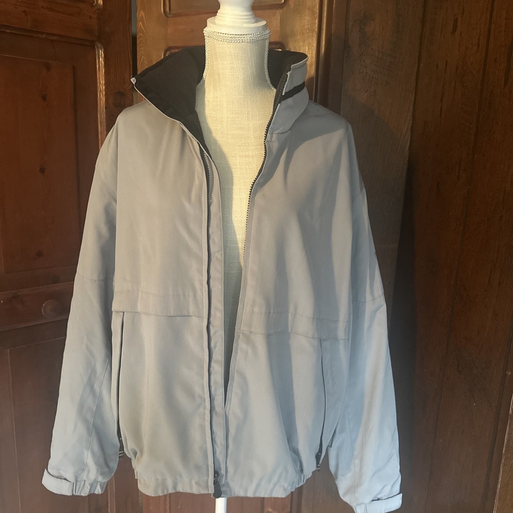 Mens Pacific Trail W/Hide Away Hood‎ Windbreaker Fleece Lined Jacket Gray Large